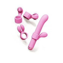 Вибратор со сменными насадками OTOUCH Magic Stick S1 Plus, силикон, розовый, 21,5 см