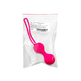 Вагинальные шарики двойные, силикон, розовый, 7,3 см, 54 гр. (в пакете)