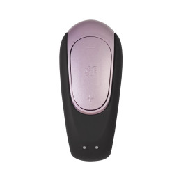 Стимулятор для пар Satisfyer Double Fun Connect App, с пультом ДУ, силикон, черный, 9 см