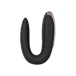 Стимулятор для пар Satisfyer Double Fun Connect App, с пультом ДУ, силикон, черный, 9 см