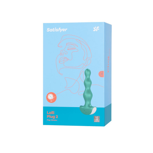 Анальная виброелочка Satisfyer Lolli Plug 2, силикон, зеленый, 11 см