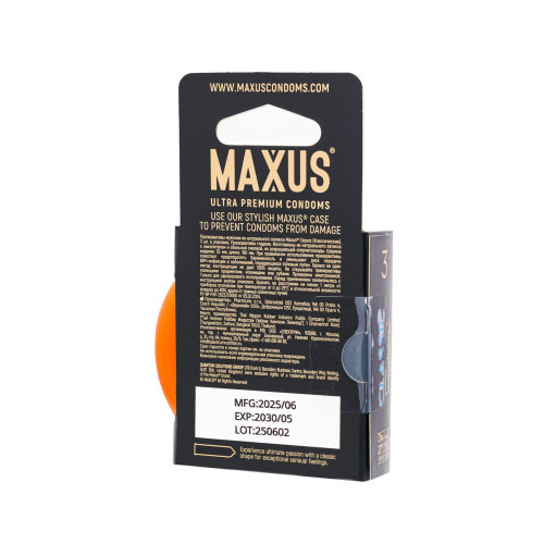 Презервативы Maxus Classic, классические, латекс, железный кейс, 3 шт.