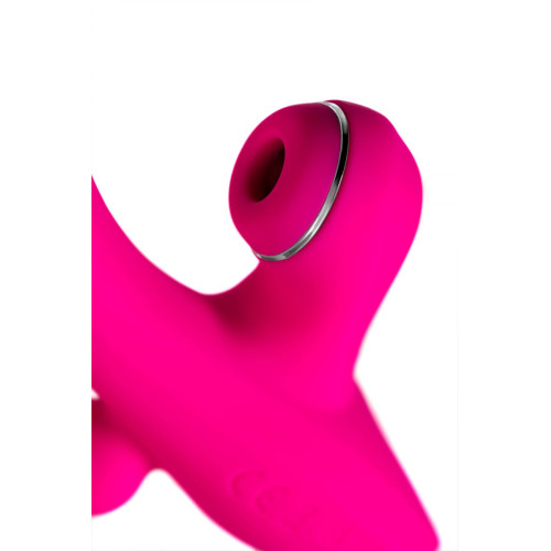 Вибростимулятор 3 в 1 JOS TRIPLING, силикон, розовый, 21 см