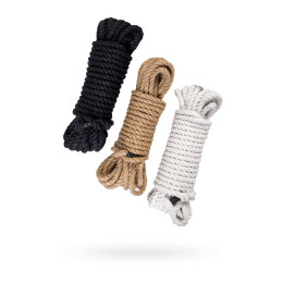 Набор из трех натуральных веревок Pecado BDSM, хлопок, джут, по 10 м
