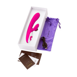 **АУТЛЕТ** Вибратор с клиторальным стимулятором Nalone Rhythm, силикон, розовый, 21,6 см