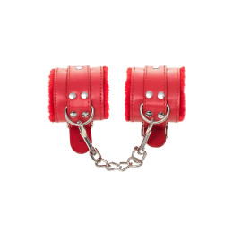 Наручники Anonymo #0105, PU кожа, красные, 19,5 см