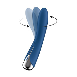 Вибратор для точки G  с ротацией Satisfyer Spinning Vibe 1, силикон, синий, 17,8 см