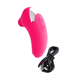 Вакуум-волновой бесконтактный стимулятор клитора, силикон, розовый, 10 см (в пакете)
