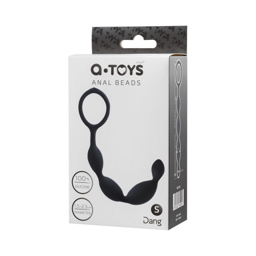 Анальная цепочка A-Toys by TOYFA S, силикон, черный, 19,5см
