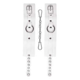 Оковы Pecado BDSM, мягкие с люверсами, натуральная кожа, белые