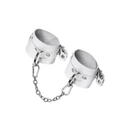 Оковы Pecado BDSM, мягкие с люверсами, натуральная кожа, белые