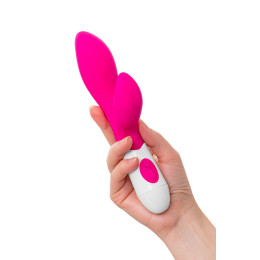 Вибратор с клиторальным стимулятором A-Toys by TOYFA Lilu, силикон, розовый, 20 см