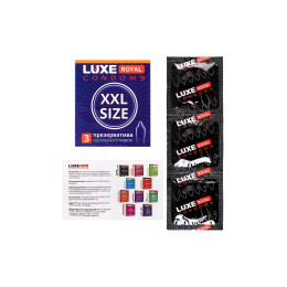 Презервативы Luxe, royal, XXL size, 19 см, 5,2 см, 3 шт.