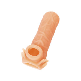 Насадка реалистичная KOKOS NUDE SLEEVE с дополнительной стимуляцией, TPE, телесная, 14 см