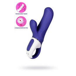 Нереалистичный вибратор Satisfyer Vibes Magic Bunny, силикон, фиолетовый, 17,7 см.