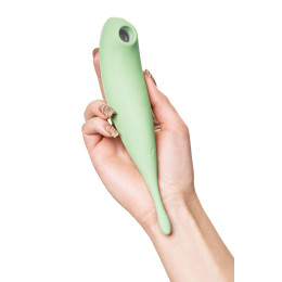 Точечный вибратор с вакуумной стимуляцией Satisfyer Twirling Pro Connect App, силикон, мятный, 20 см