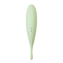 Точечный вибратор с вакуумной стимуляцией Satisfyer Twirling Pro Connect App, силикон, мятный, 20 см