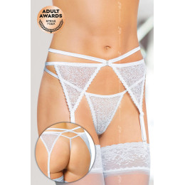 Пояс для чулок и стринги SoftLine Collection, белый, M/L