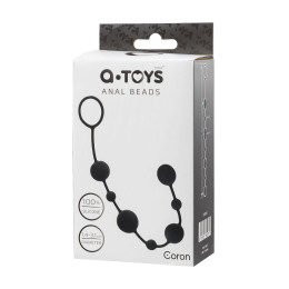 Анальная цепочка A-Toys by TOYFA Coron, силикон, черный, 35,9см