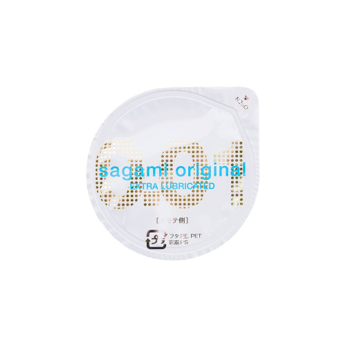 Презервативы Sagami, original 0.01, полиуретан, EXTRA LUB, 12 шт.