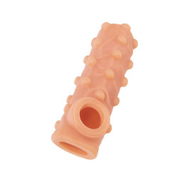 Насадка реалистичная KOKOS NUDE SLEEVE с дополнительной стимуляцией, TPE, телесная, 10 см