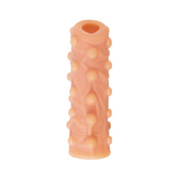 Насадка реалистичная KOKOS NUDE SLEEVE с дополнительной стимуляцией, TPE, телесная, 10 см