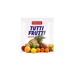 Съедобная гель-смазка TUTTI-FRUTTI для орального секса со вкусом экзотических фруктов ,4гр по 20 шт