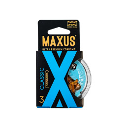 Презервативы Maxus Classic, классические, латекс, пластиковы кейс, 3 шт.