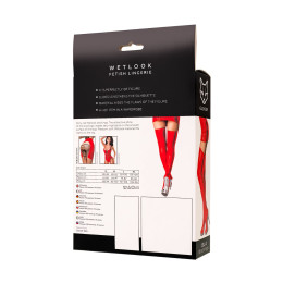 Чулки Glossy Isla из материала Wetlook, красный, M