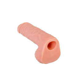 Насадка на пенис XLover by TOYFA для увеличения размера, с мошонкой, TPE, телесный, 16 см