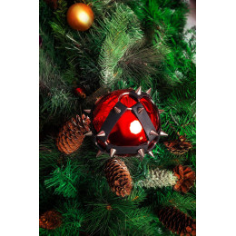 Новогодний шар Pecado BDSM, с шипами, глянцевый, красный, 10 см