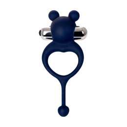 Виброкольцо с хвостиком JOS MICKEY, силикон, синий, 12,5 см
