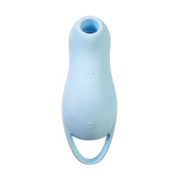 Вакуум-волновой стимулятор клитора с вибрацией Satisfyer Pocket Pro 1, силикон, голубой, 13,9 см