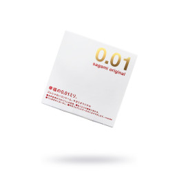 Презервативы Sagami, original 0.01, полиуретан, 17 см, 5,5 см, 1 шт.
