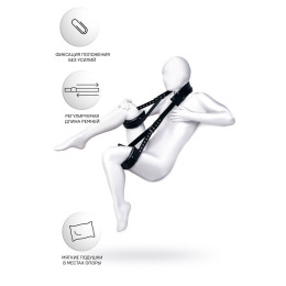 Стропа фиксирующая Anonymo #0703, PU кожа, черный, 145 см