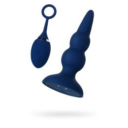 Анальная вибровтулка O'Play Prime с пультом ДУ, силикон, синий, 12 см.