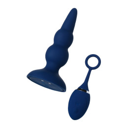 Анальная вибровтулка O'Play Prime с пультом ДУ, силикон, синий, 12 см.