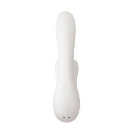 Вибратор с клиторальным стимулятором Satisfyer Double Flex Connect App, белый, силикон, 20 см