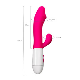 Вибратор с клиторальным стимулятором A-Toys by TOYFA Area, силикон, розовый, 19,5 см