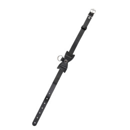 Чокер-ошейник Pecado BDSM, с бабочкой и колечком, натуральная кожа, чёрный