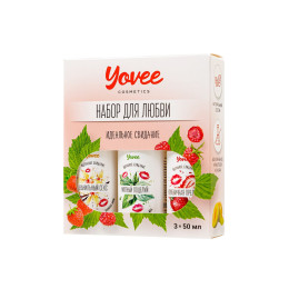 Набор гелей-смазок Yovee для любви (721004+721006+721012), вкусовые (клубника+мята+ваниль), 3х50 мл