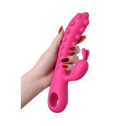 Вибратор с клиторальным стимулятором KOKOS SMON, силикон, розовый, 23 см