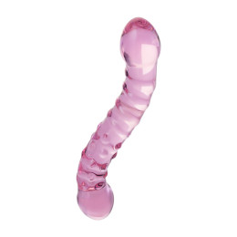 Двусторонний фаллоимитатор Sexus Glass, стекло, розовый, 20,5 см