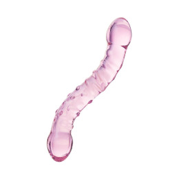Двусторонний фаллоимитатор Sexus Glass, стекло, розовый, 20,5 см