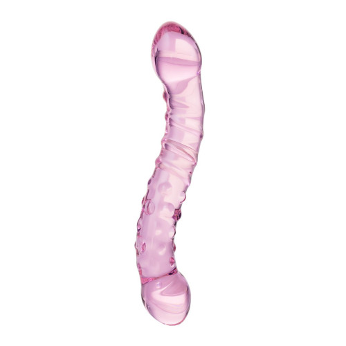 Двусторонний фаллоимитатор Sexus Glass, стекло, розовый, 20,5 см