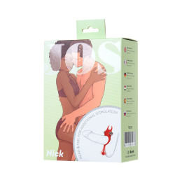 Виброкольцо с хвостиком JOS NICK, силикон, красный, 13,5 см