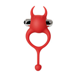 Виброкольцо с хвостиком JOS NICK, силикон, красный, 13,5 см