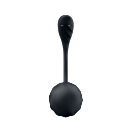 Виброяйцо Satisfyer Ribbed Petal Connect App с пультом ДУ, черное, 7,8 см