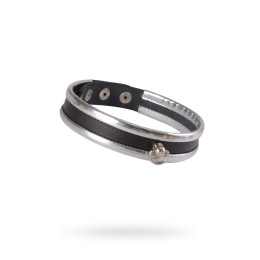 Ошейник Sitabella, кожа, серебряный