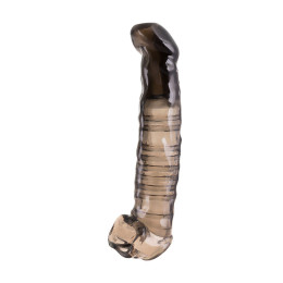 Насадка на пенис XLover by TOYFA, для увеличения размера, TPE, черный, прозрачный, 22.5 см